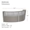 Linea Italia Curved Reception Desk 2 Units, Clear Panel, 124 inW x 49 inD, Ash ZUD316 - alternate 2